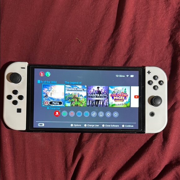 Nintendo Switch with Black Casing and Game Selection